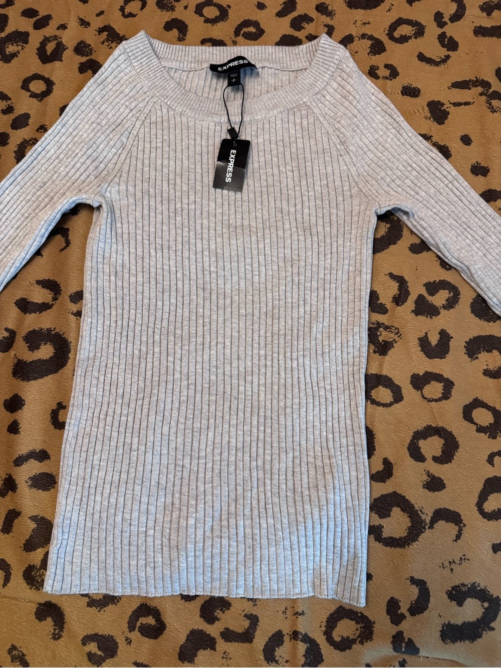 Ribbed Crew Neck Sweater. Oatmeal